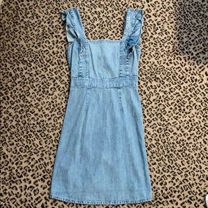 Denim colored soft dress a little above knee